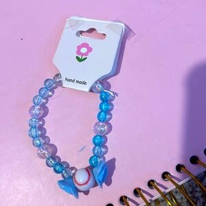 Blue baseball bracelet